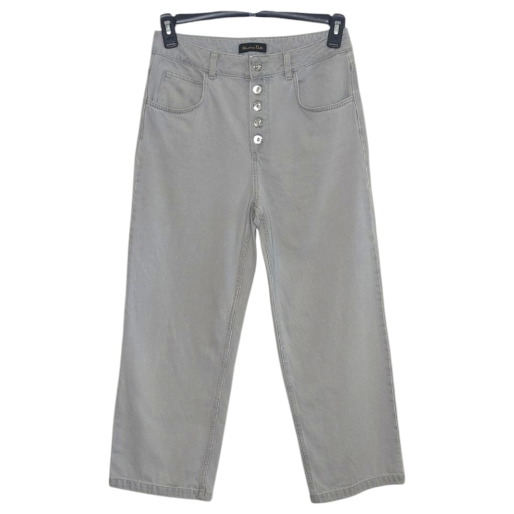 Massimo Dutti Light Gray Wide Leg Jeans